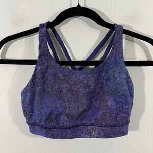 Lululemon Women's Blue Multi Nulux Polar Lights Energy Sports Bra Size 6